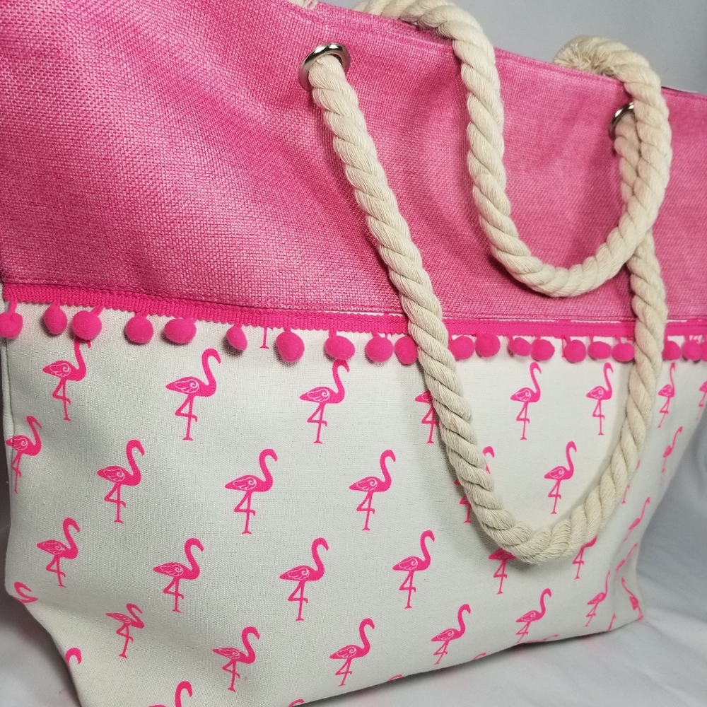 Flamingo Pom Pom // Sail to Sea Totes - Picture 8 of 8